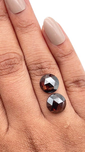 7.36cttw | Salt & Pepper Round Shape Rose Cut Diamond Matched Pair - Modern Rustic Diamond