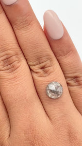 2.95ct | Salt & Pepper Round Shape Rose Cut Diamond - Modern Rustic Diamond