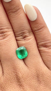 2.87ct | Brilliant Cut Cushion Shape Brazil Emerald - Modern Rustic Diamond