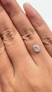 1.18ct | Salt & Pepper Hexagon Shape Rose Cut Diamond - Modern Rustic Diamond