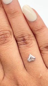0.52ct | Salt & Pepper Shield Shape Rose Cut Diamond - Modern Rustic Diamond