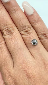 1.48ct | Salt & Pepper Cushion Shape Rose Cut Diamond - Modern Rustic Diamond
