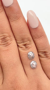 1.59cttw | Rustic Oval Shape Rose Cut Diamond Matched Pair - Modern Rustic Diamond