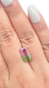 3.67ct |  Emerald Shape Step Cut Tourmaline - Modern Rustic Diamond