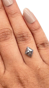 1.48ct | Salt & Pepper Lozenge Shape Rose Cut Diamond - Modern Rustic Diamond