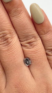 0.98ct | Salt & Pepper Cushion Shape Brilliant Cut Diamond - Modern Rustic Diamond