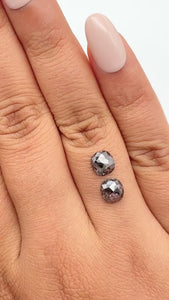 2.13cttw | Rustic  Cushion Shape Rose Cut Diamond Matched Pair - Modern Rustic Diamond