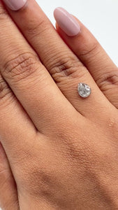 0.99ct | Salt & Pepper Pear Shape Rose Cut Diamond - Modern Rustic Diamond