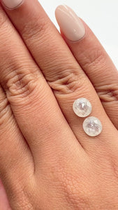 2.58cttw | Salt & Pepper Cushion Shape Rose Cut Diamond Matched Pair - Modern Rustic Diamond