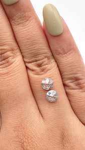 1.52cttw | Rustic Round Shape Brilliant Cut Diamond Matched Pair - Modern Rustic Diamond