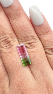 4.35ct |  Emerald Shape Step Cut Tourmaline - Modern Rustic Diamond