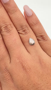 1.09ct | Salt & Pepper Pear Shape Rose Cut Diamond - Modern Rustic Diamond
