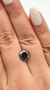 3.42ct | Salt & Pepper Cushion Shape Brilliant Cut Diamond - Modern Rustic Diamond