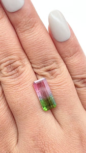 4.50ct |  Emerald Shape Step Cut Tourmaline - Modern Rustic Diamond