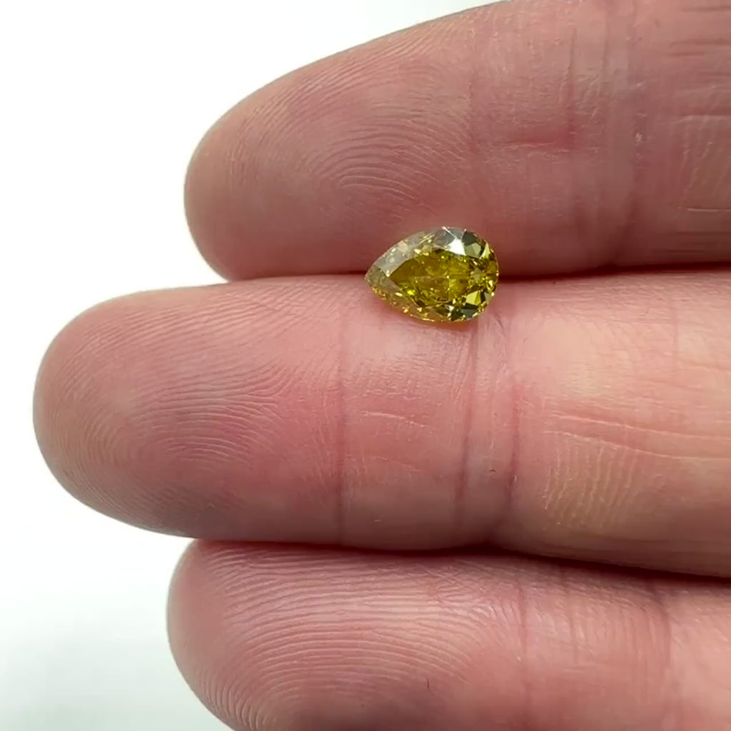 1.30ct | Yl-Fdby SI2 Pear Shape Brilliant Cut Diamond (GIA) - Modern Rustic Diamond