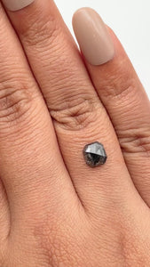 0.96ct | Salt & Pepper Emerald Shape Step Cut Diamond - Modern Rustic Diamond