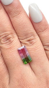 4.67ct |  Emerald Shape Step Cut Tourmaline - Modern Rustic Diamond