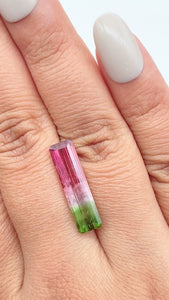 5.08ct |  Emerald Shape Step Cut Tourmaline - Modern Rustic Diamond