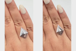 7.76cttw | Rustic Kite Shape Rose Cut Diamond Matched Pair - Modern Rustic Diamond