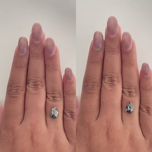 3.99cttw | Rustic Pear Shape Rose Cut Diamond Matched Pair - Modern Rustic Diamond