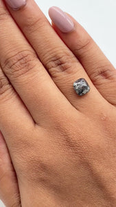 1.87ct | Salt & Pepper Cushion Shape Rose Cut Diamond - Modern Rustic Diamond
