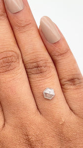 0.66ct | Salt & Pepper Hexagon Shape Rose Cut Diamond - Modern Rustic Diamond