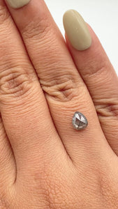 1.07ct | Salt & Pepper Pear Shape Rose Cut Diamond - Modern Rustic Diamond