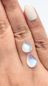 6.97cttw | Blue Pear Shape  Diamond Matched Pair - Modern Rustic Diamond