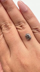 1.19ct | Salt & Pepper Hexagon Shape Rose Cut Diamond - Modern Rustic Diamond
