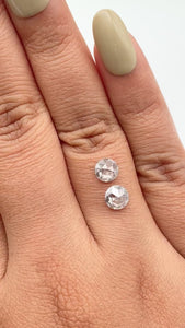 1.44cttw | Rustic Round Shape Brilliant Cut Diamond Matched Pair - Modern Rustic Diamond
