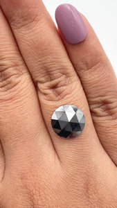 4.33ct | Black Round Shape Rose Cut Diamond - Modern Rustic Diamond