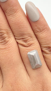 4.54ct | Salt & Pepper Emerald Shape Step Cut Diamond - Modern Rustic Diamond