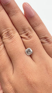 1.61ct | Salt & Pepper Cushion Shape Rose Cut Diamond - Modern Rustic Diamond