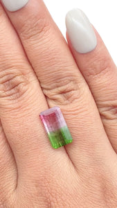 4.83ct |  Emerald Shape Step Cut Tourmaline - Modern Rustic Diamond