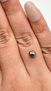 0.99ct | Salt & Pepper Emerald Shape Brilliant Cut Diamond - Modern Rustic Diamond