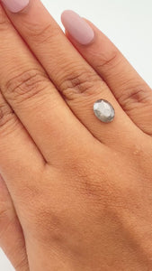 1.44ct | Salt & Pepper Oval Shape Rose Cut Diamond - Modern Rustic Diamond