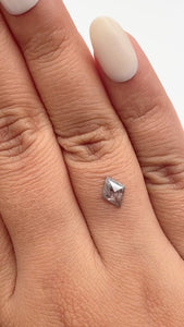 0.73ct | Salt & Pepper Lozenge Shape Rose Cut Diamond - Modern Rustic Diamond