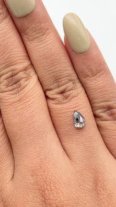 0.79ct | Salt & Pepper Pear Shape Rose Cut Diamond - Modern Rustic Diamond