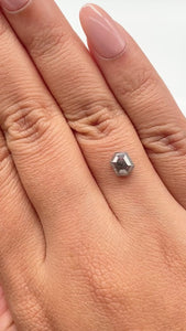 1.03ct | Salt & Pepper Hexagon Shape Rose Cut Diamond - Modern Rustic Diamond