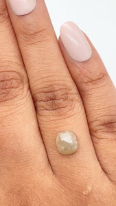 1.65ct | Salt & Pepper Cushion Shape Rose Cut Diamond - Modern Rustic Diamond