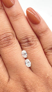 1.02cttw | F VVS2 Oval Shape Old Mine Cut Diamond Matched Pair - Modern Rustic Diamond