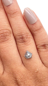 1.11ct | Salt & Pepper Shield Shape Rose Cut Diamond - Modern Rustic Diamond