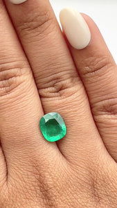 2.33ct | Brilliant Cut Cushion Shape Brazil Emerald - Modern Rustic Diamond