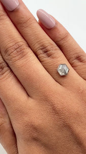 1.79ct | Salt & Pepper Hexagon Shape Rose Cut Diamond - Modern Rustic Diamond