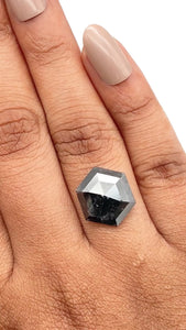 4.34ct | Rustic Hexagon Shape Rose Cut Diamond - Modern Rustic Diamond