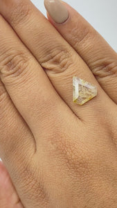 2.36ct | Salt & Pepper Shield Shape Rose Cut Diamond - Modern Rustic Diamond
