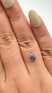 1.06ct | Salt & Pepper Pear Shape Rose Cut Diamond - Modern Rustic Diamond