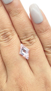 2.34ct |  Lozenge Shape Step Cut Morganite - Modern Rustic Diamond