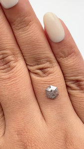 0.83ct | Rustic Hexagon Shape Rose Cut Diamond - Modern Rustic Diamond