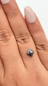 1.30ct | Salt & Pepper Lozenge Shape Step Cut Diamond - Modern Rustic Diamond